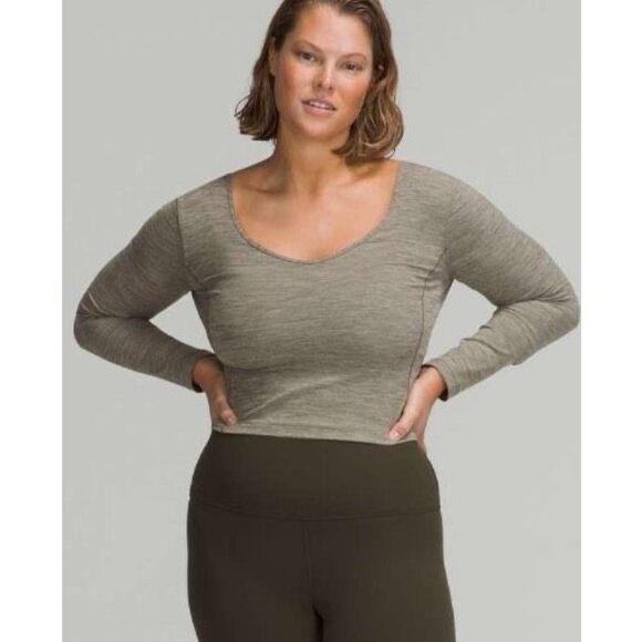 LULULEMON Women’s Heathered Rover Align Long Sleeve Crop Top Size 8 - Picture 5 of 8